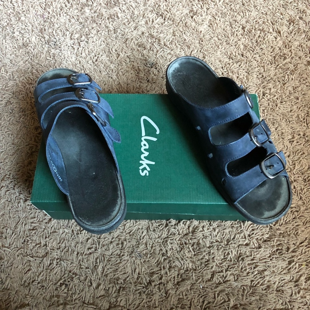 DONATED-Clarks Sunrap Midnight Blue - Size 8W - Picture 3 of 5